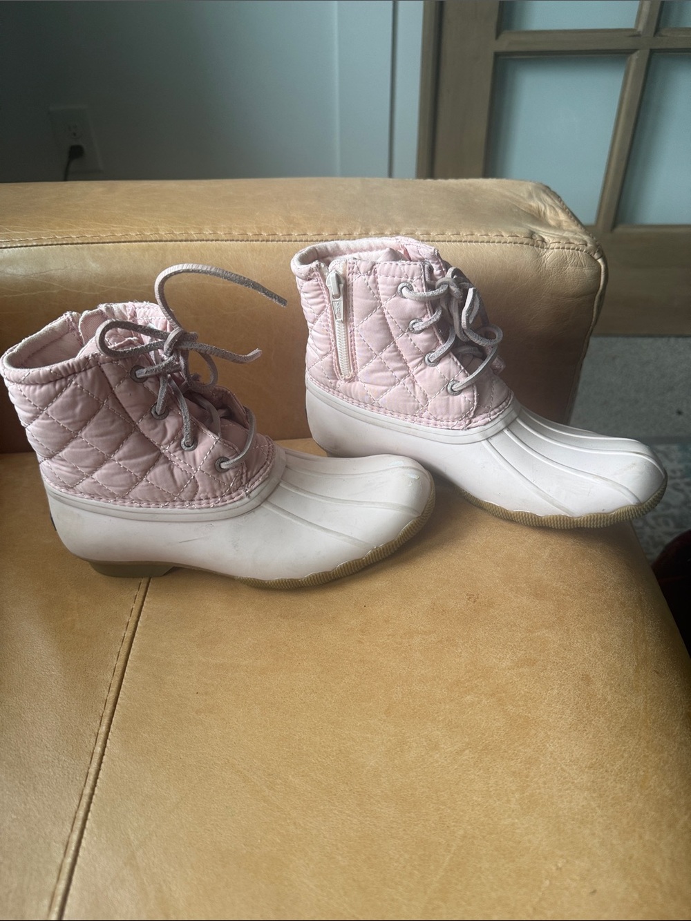 Sperry Kids Pink Quilted Duck Rain Boots